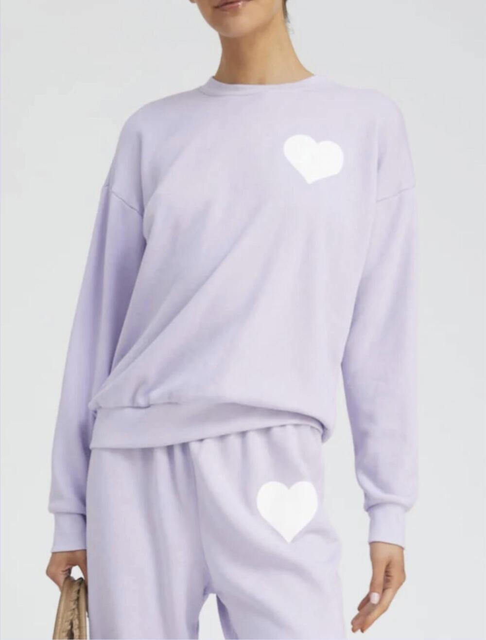 NEW SPRWMN heart sweatshirt in lavender